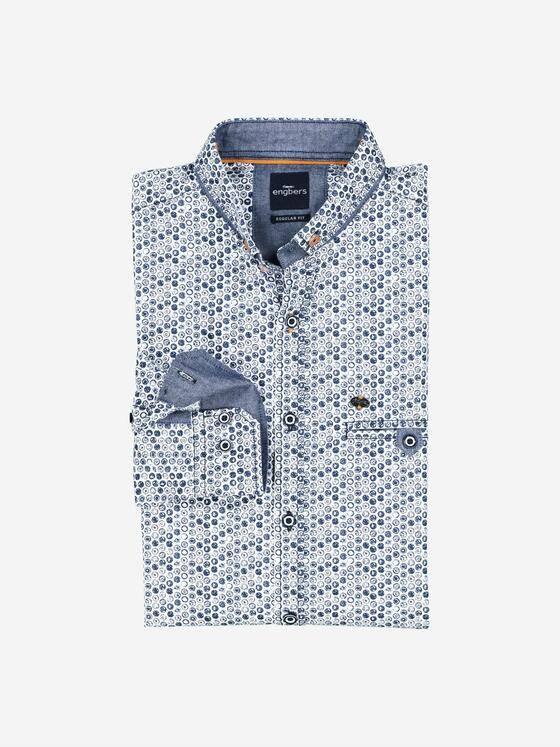 engbers Herren Langarm-Hemd gemustert Hellblau 38014