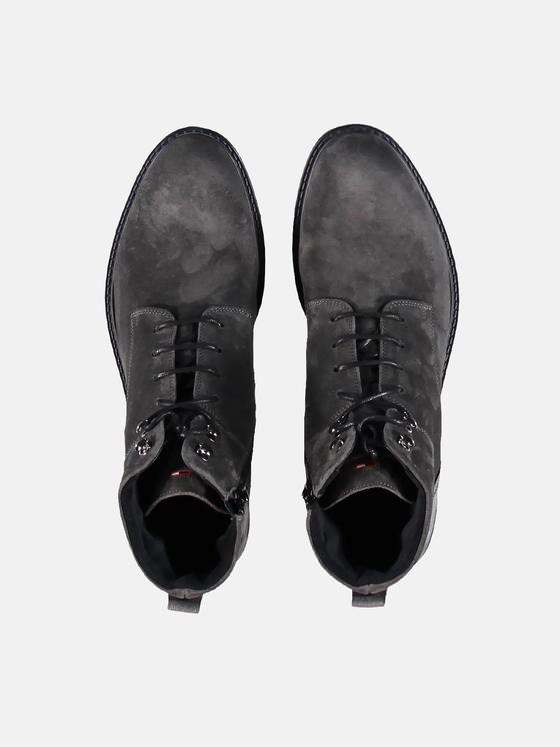 emilio adani Herren Velourlederboot im Bikerlook Grau 30183