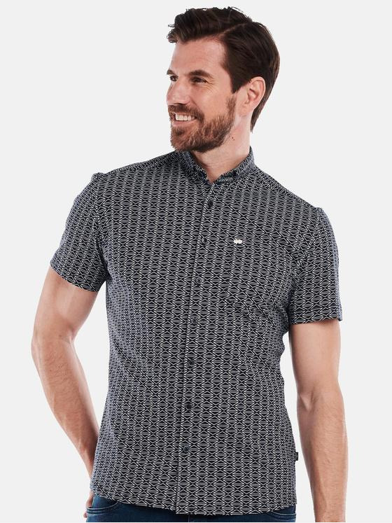 engbers Herren Kurzarm-Hemd slim fit Blau 35028