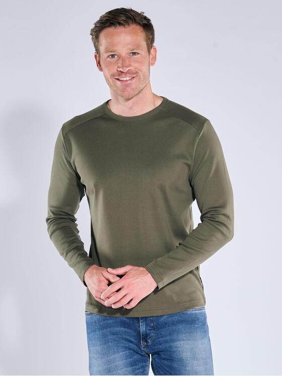 engbers Herren Langarm-Shirt "My Favorite" organic Oliv 39260