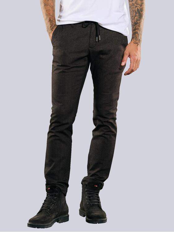 emilio adani Herren Hose mit Tunnelzug Braun 35737