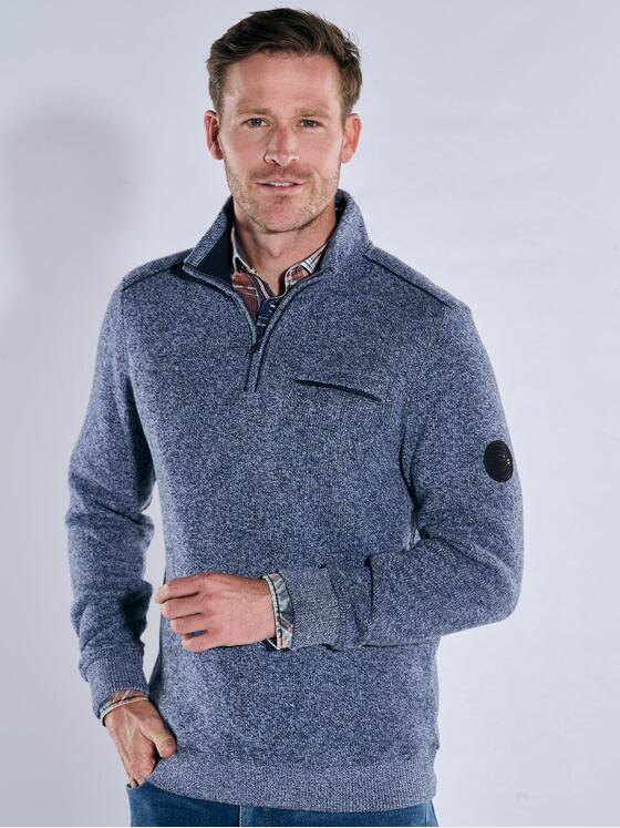 engbers Herren Sweatshirt mit Stehkragen Mittelblau 39531