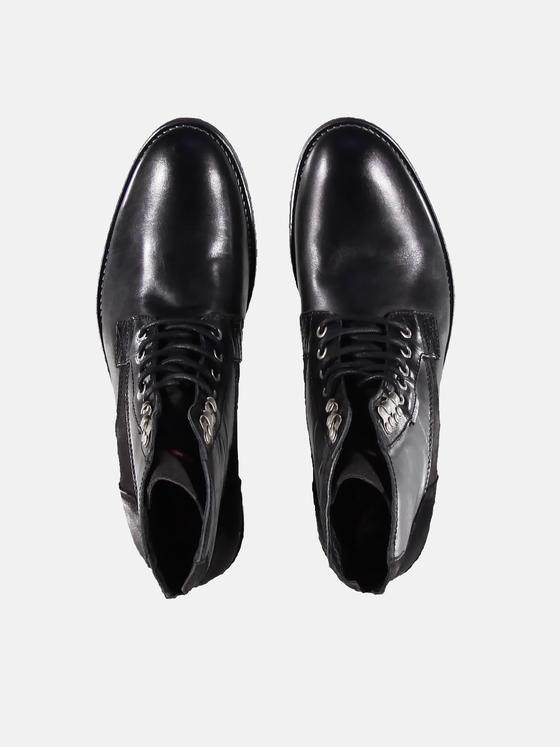 emilio adani Herren Angesagte Lederboots Schwarz 30141