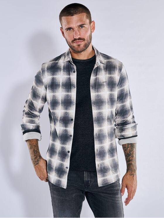 emilio adani Herren Overshirt slim fit Beige 37669
