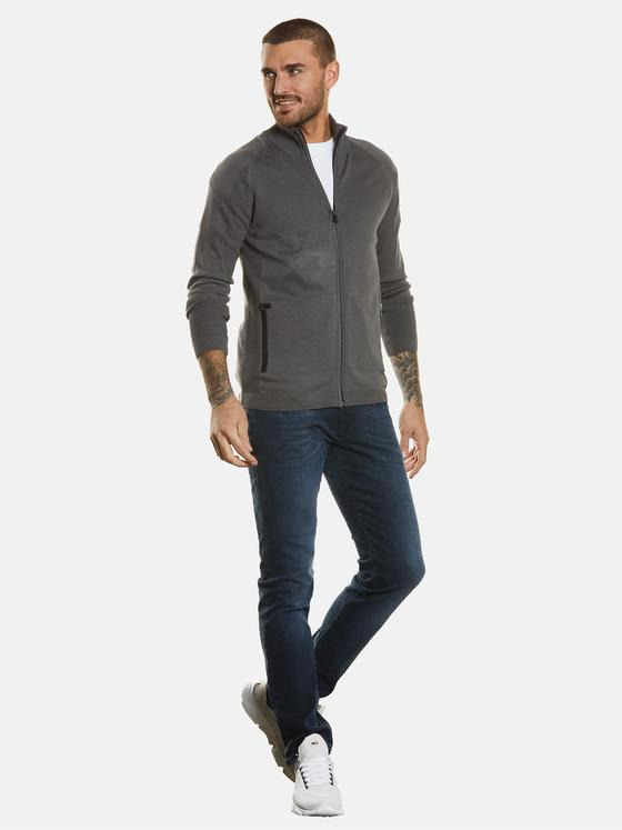 emilio adani Herren Cardigan strukturiert Grau 34619
