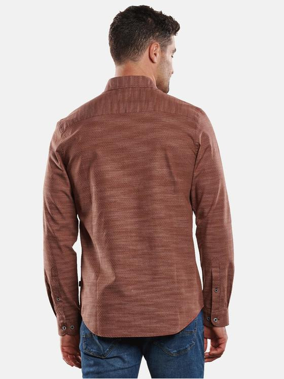 engbers Herren Langarm-Hemd leicht gemustert Orange 32274