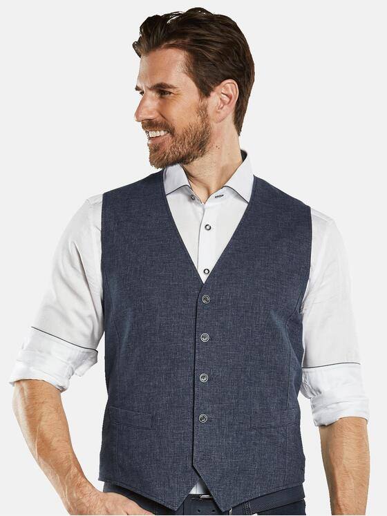 engbers Herren Sakko-Weste mit Leinenanteil Blau 34501