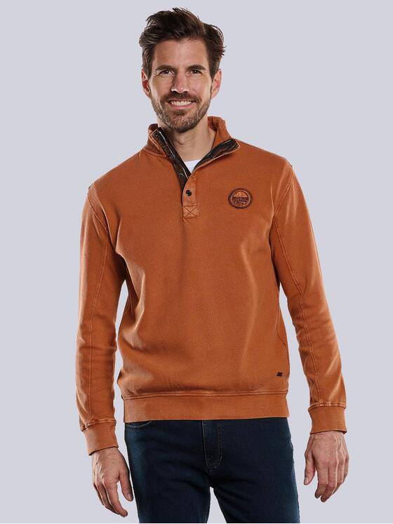 engbers Herren Sweatshirt mit Troyerkragen Rostorange 33755