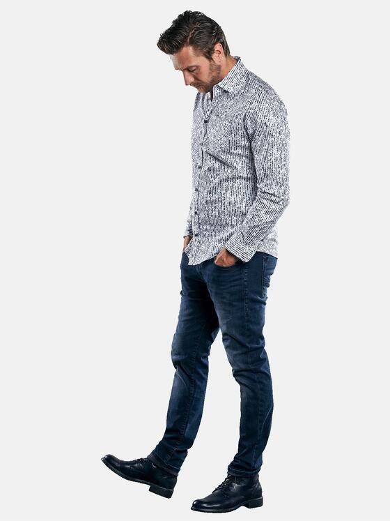 emilio adani Herren Streifendruck Hemd mit floralen Elementen Blau 30547