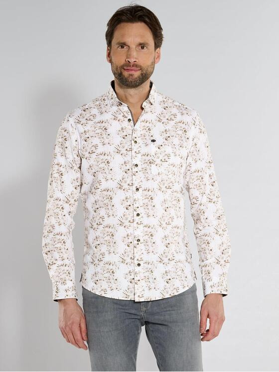 engbers Herren Langarm-Hemd gemustert Sand 36583