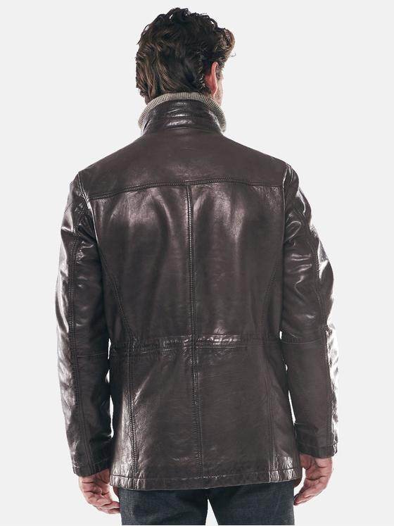 ENGBERS GERMANY Herren Lange Lederjacke Schokobraun 30161