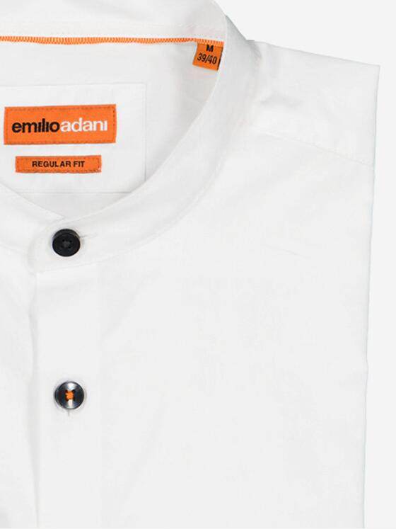 emilio adani Herren Langarm-Hemd gemustert Weiß 38167