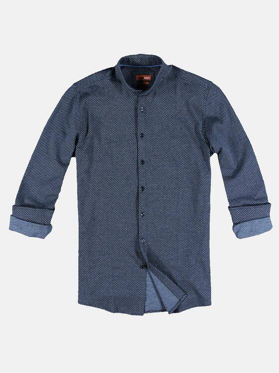 emilio adani Herren Jerseyhemd mit Minimalmuster Blau 30907
