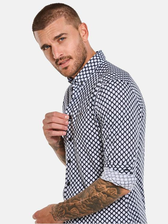 emilio adani Herren Langarm-Hemd gemustert Schwarz 34145