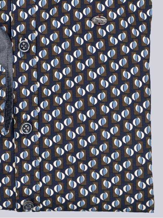 engbers Herren Langarm-Hemd gemustert Blau 35599