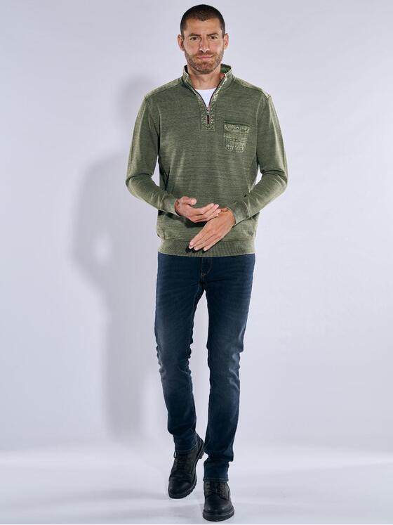 engbers Herren Sweatshirt mit Stehkragen Khaki 37761