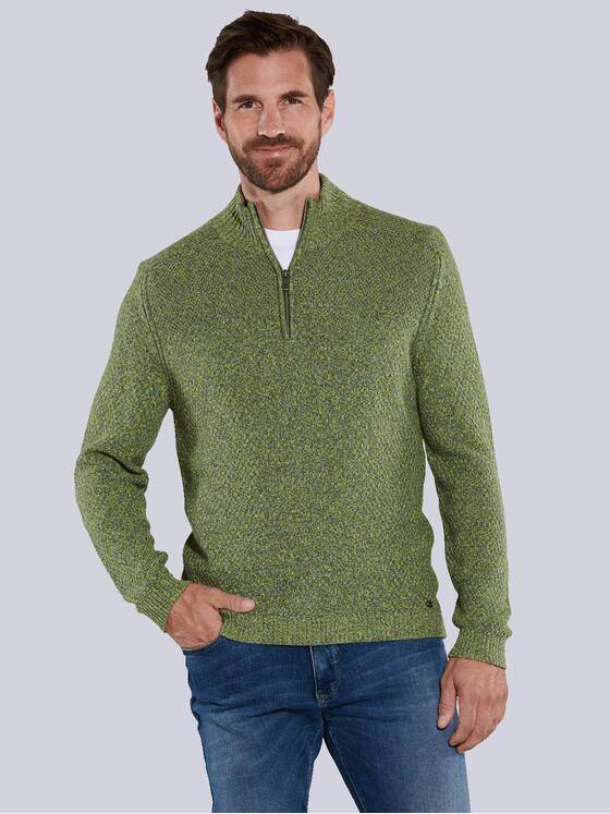 engbers Herren Pullover mit Troyerkragen Grün 35562