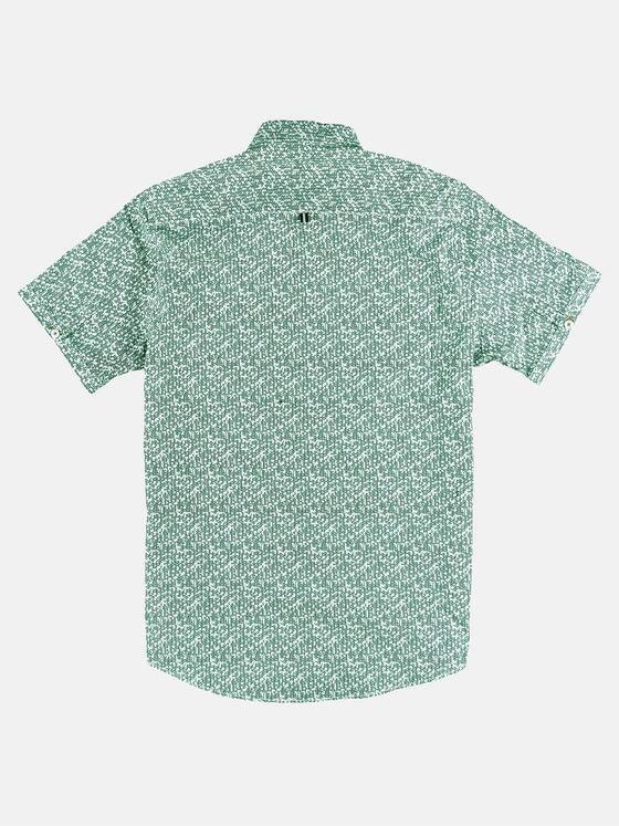 emilio adani Herren Hemd mit sommerlichem All-Over-Print Türkis 31239