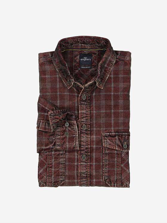 engbers Herren Langarm-Hemd kariert Rot 37776