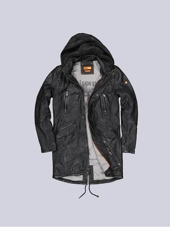 emilio adani Herren Lederjacke Schwarz 33531