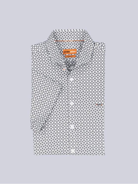 emilio adani Herren Kurzarm-Hemd gemustert Schwarz 39244