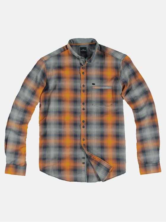 engbers Herren Langarmhemd kariert Dunkelorange 32269