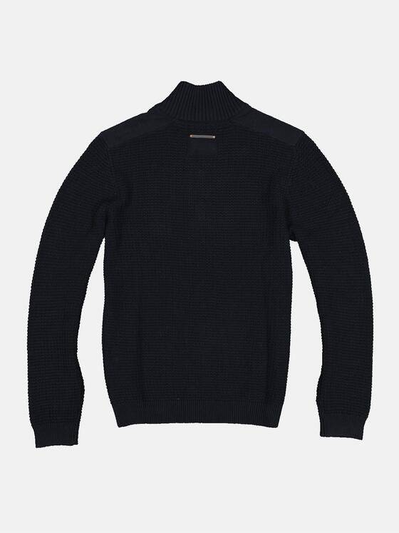 emilio adani Herren Pullover mit Troyerkragen Blau 32291