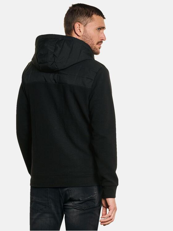 emilio adani Herren Sweatjacke mit Kapuze Schwarz 32771