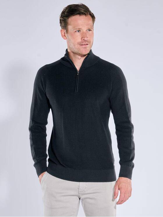 engbers Herren Pullover mit Troyerkragen Schwarz 39450