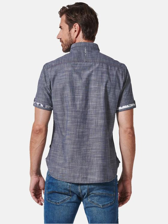 engbers Herren Kurzarm-Hemd uni Blau 35213
