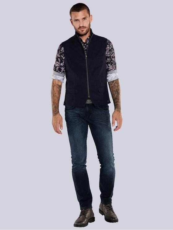 emilio adani Herren Sakko-Weste mit Zipper Blau 36027