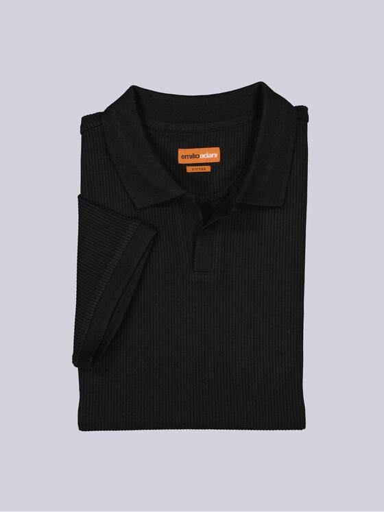 emilio adani Herren Polo-Shirt uni Schwarz 38320