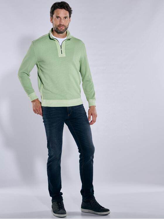 engbers Herren Sweatshirt mit Zipper Hellgruen 38133