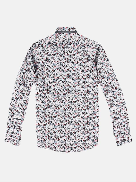 engbers Herren Langarm-Hemd mit All-Over-Print Feuerrot 31770