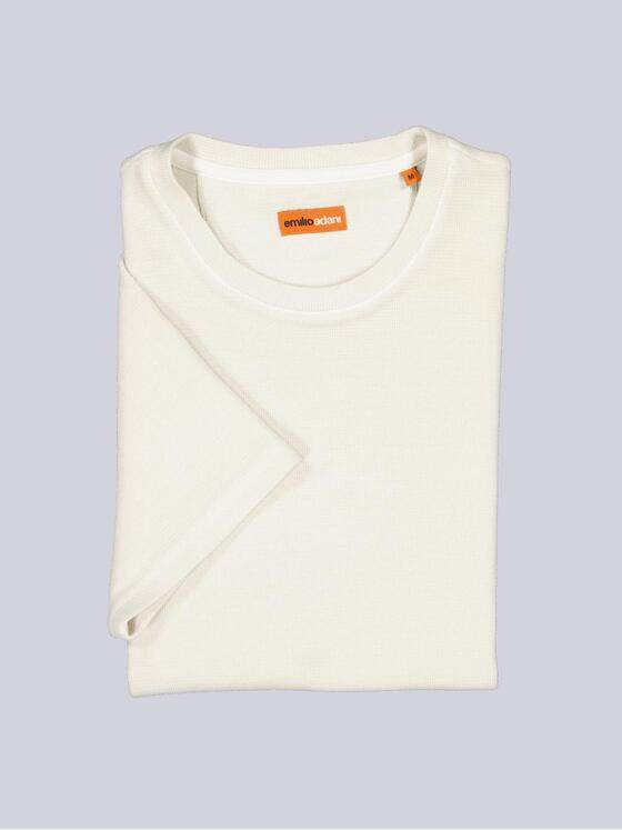emilio adani Herren T-Shirt uni Weiß 36803