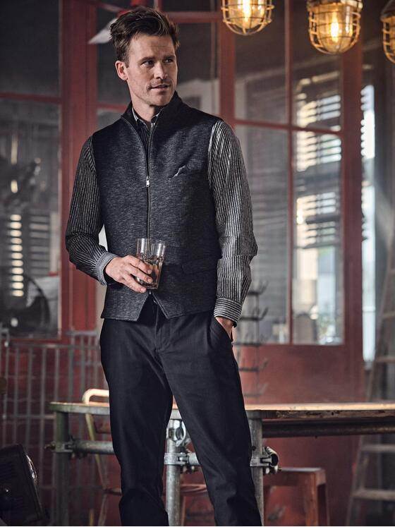 engbers Herren Sakko-Weste mit Zipper Saphirblau 38140