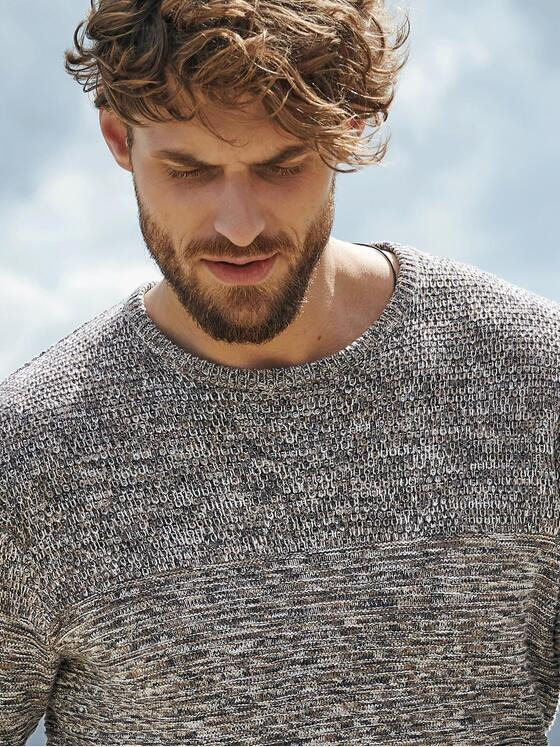 engbers Herren Pullover strukturiert Schwarzbraun 33710