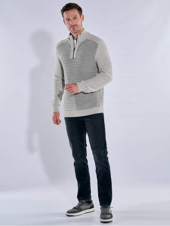 engbers Herren Troyer mit Streifenstruktur Hellgrau 39541