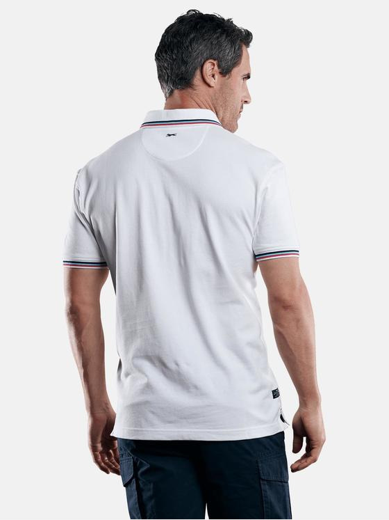 engbers Herren Poloshirt mit angesagten Kontrastdetails Reinweiss 29211