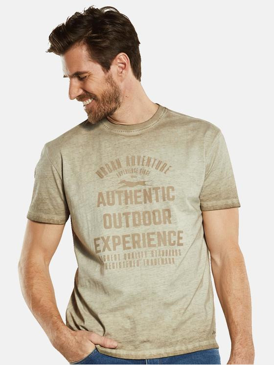engbers Herren T-Shirt mit Print Beige 34340