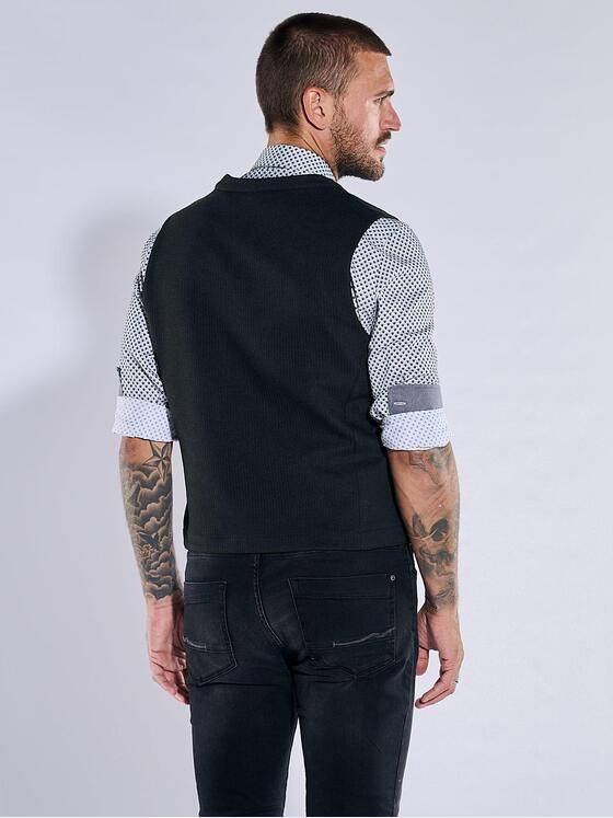 emilio adani Herren Sakko-Weste slim fit Schwarz 37582
