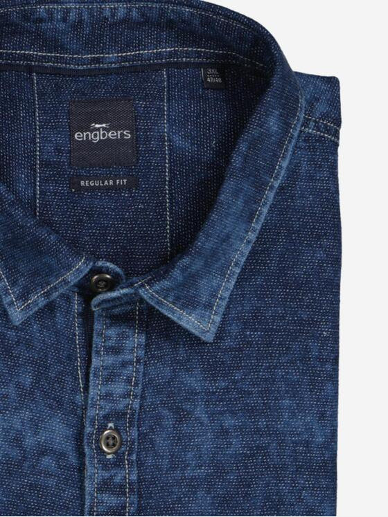 engbers Herren Kurzarm-Hemd uni Blau 36715