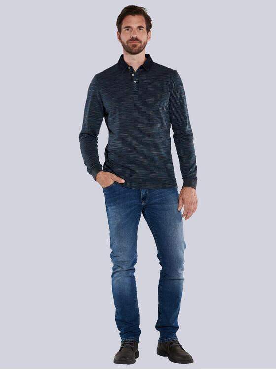 engbers Herren Langarm-Shirt mit Polo-Kragen Schwarz 35637