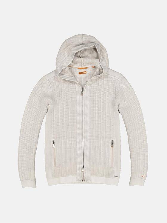 emilio adani Herren Strickjacke mit Jaquard-Muster Beige 33384