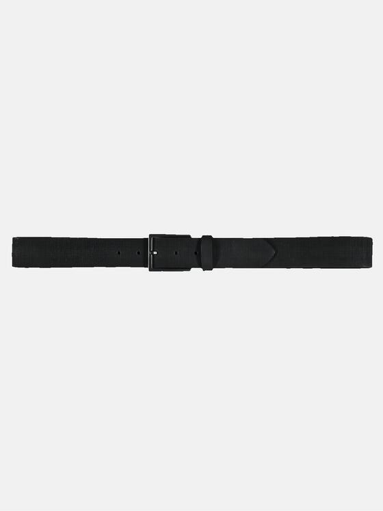 emilio adani Herren Modischer Ledergürtel mit Prägung Schwarz 31498