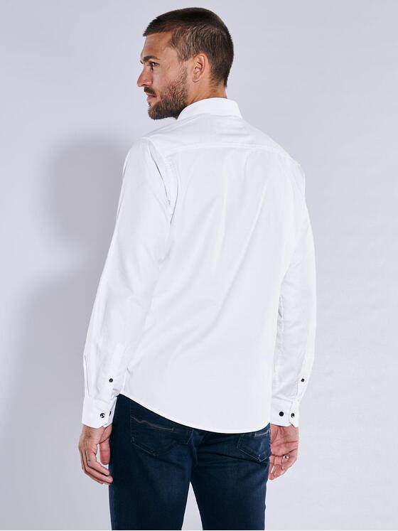 emilio adani Herren Langarm-Hemd uni Weiß 37283