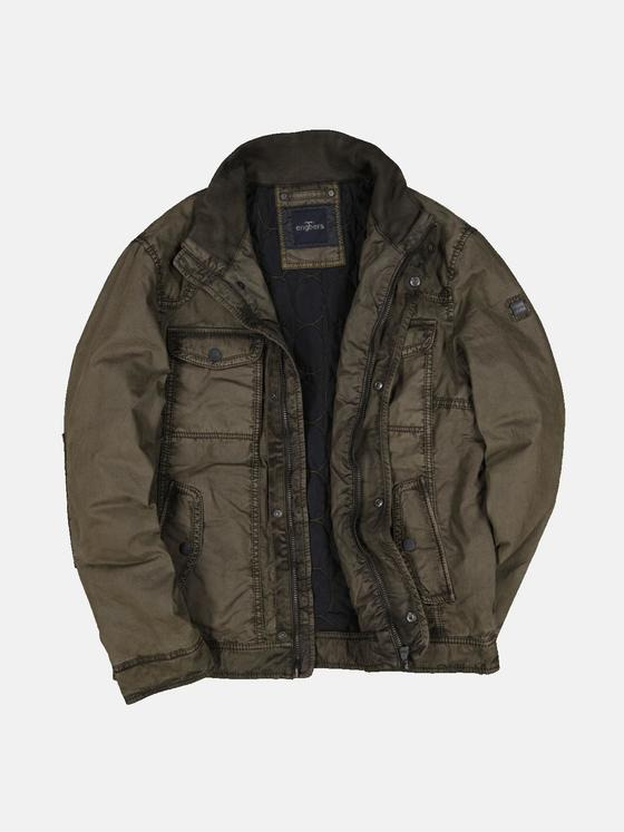 engbers Herren Baumwoll-Jacke regular Oliv 33559