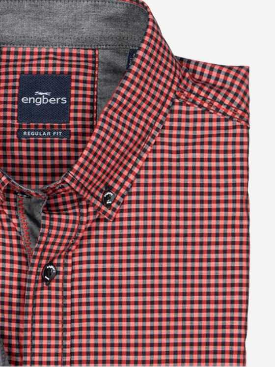 engbers Herren Langarm-Hemd kariert Rot 38011