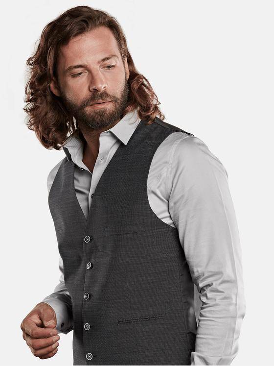 emilio adani Herren Anzugweste mit minimal Muster Grau 29019