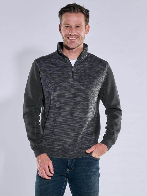 engbers Herren Sweatshirt mit Strukturwechsel Anthrazit 39555
